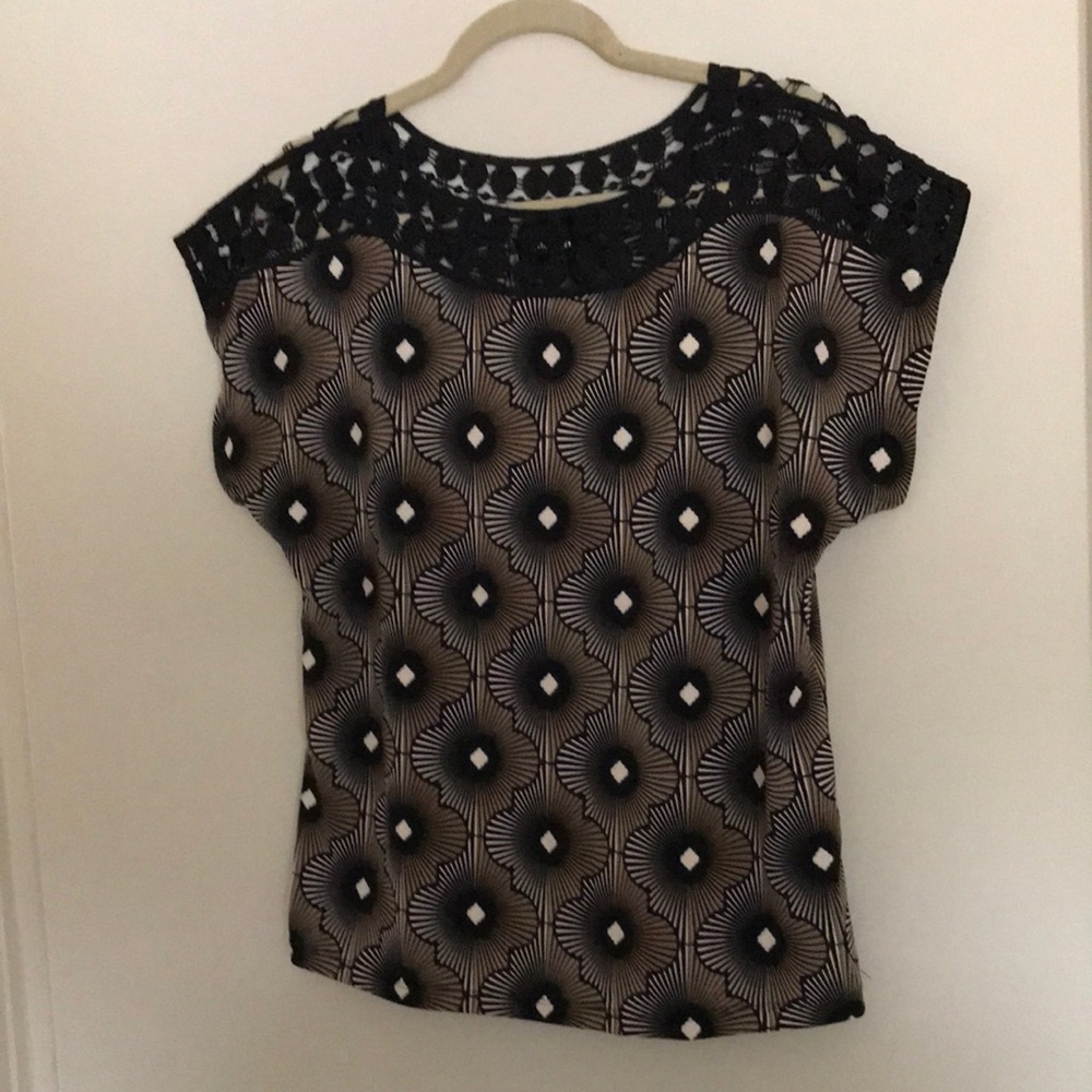 Black and brown design blouse